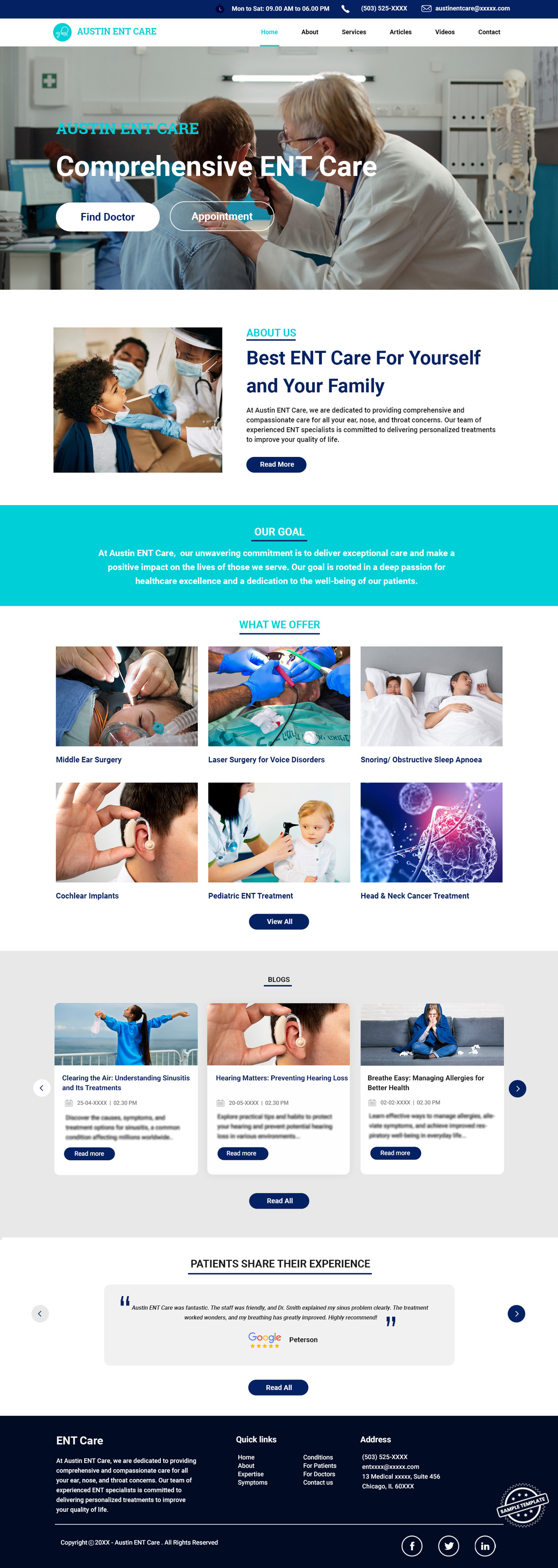 Web Samples Rnd Austin ENT Care Website Template
