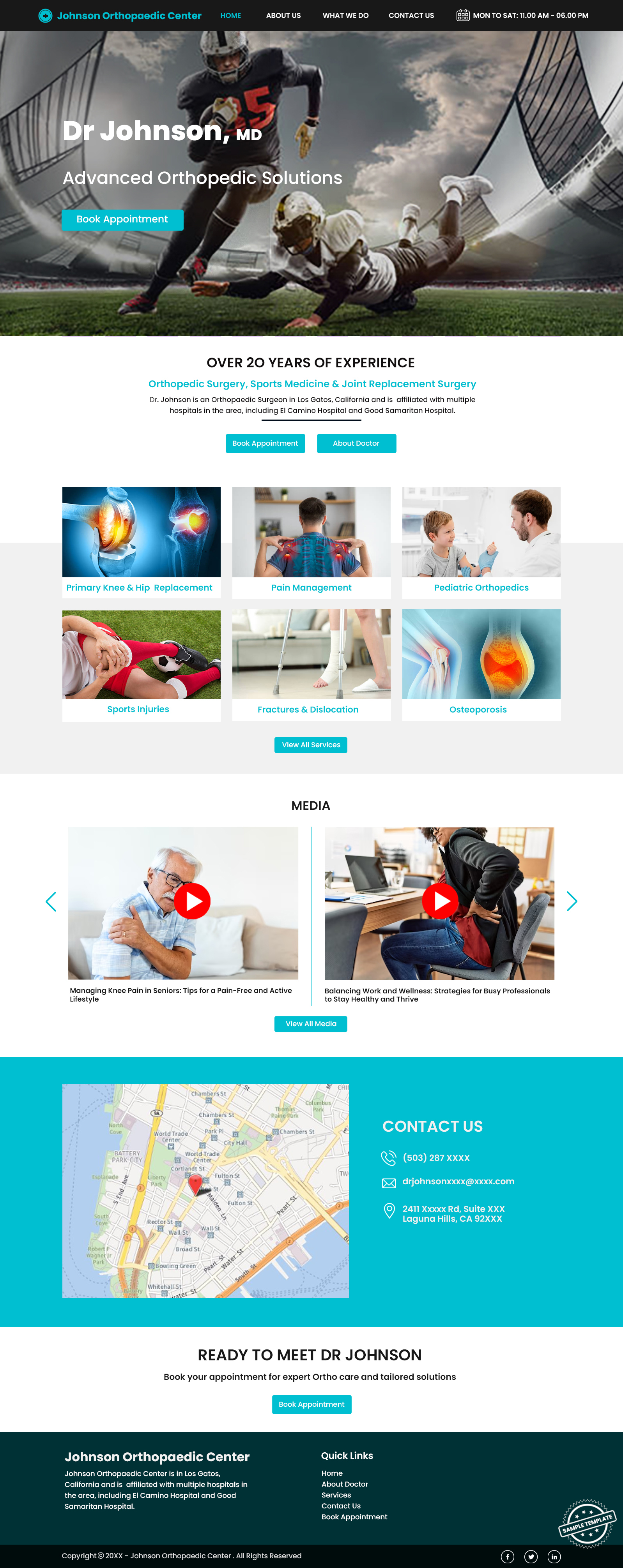 Johnson Orthopaedic Center Website Template
