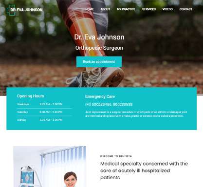 More Orthopaedic Website Templates