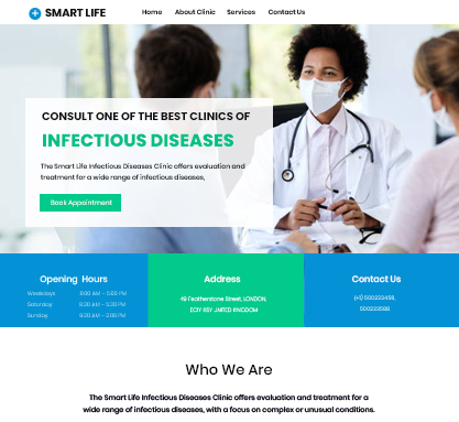 More General Medicine and Infectious Diseases Specialists Website Templates